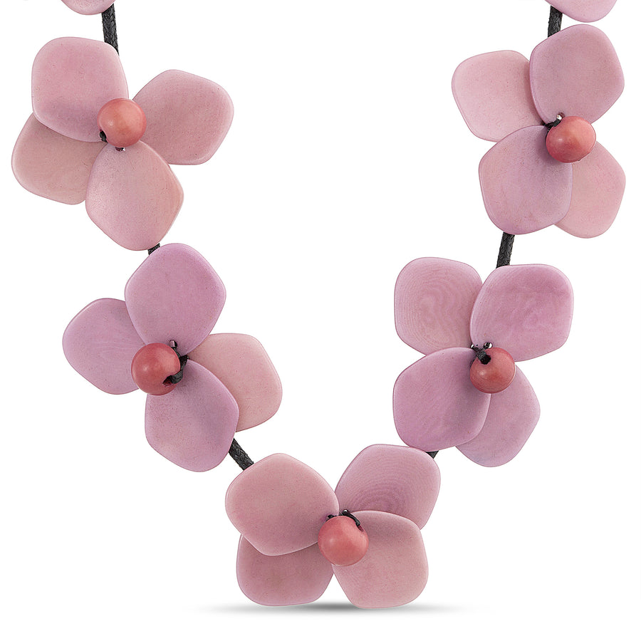 Lily Flower Necklace in Purple