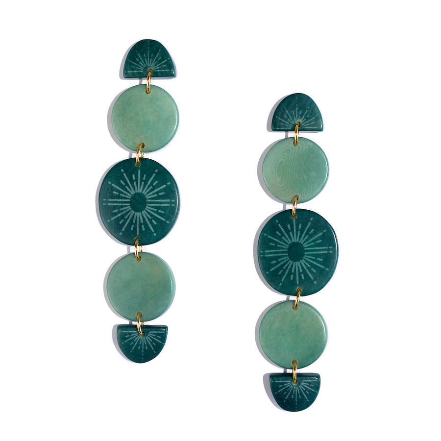 Phases Tagua Turquoise Statement Earrings