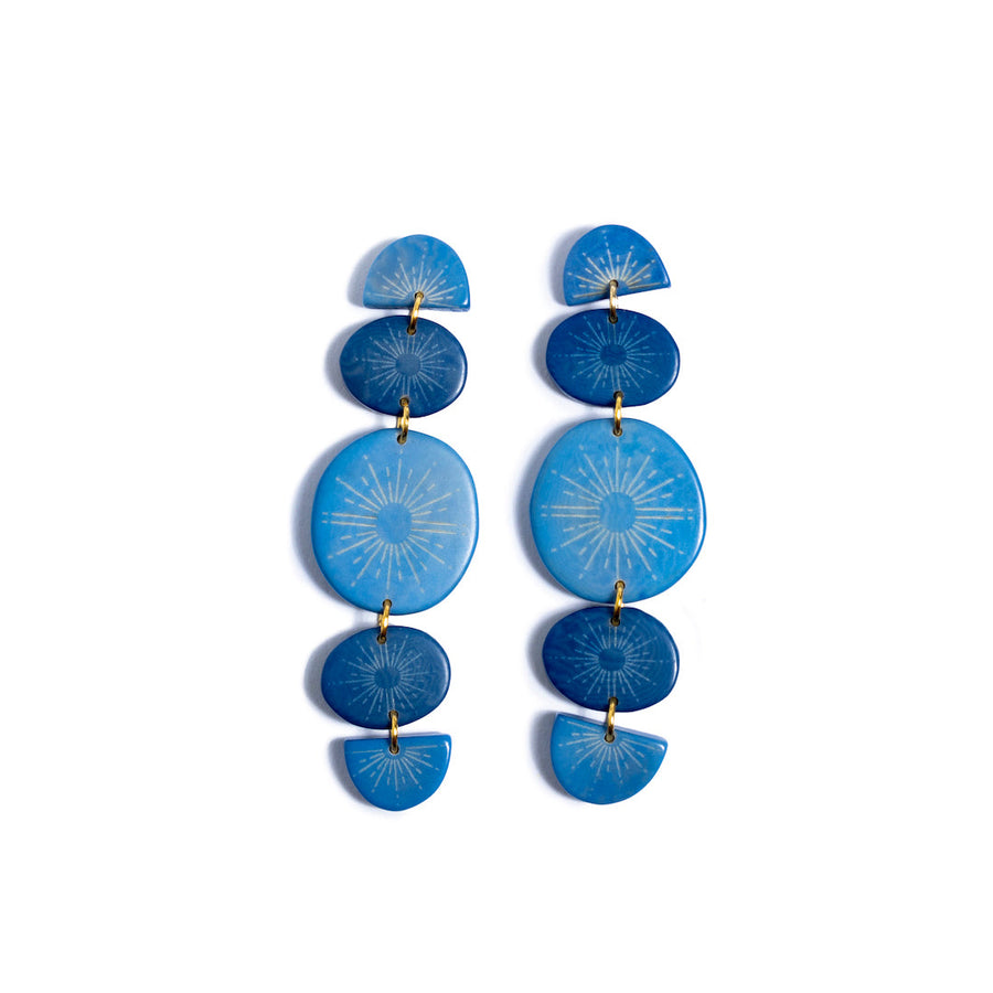 Azul Sunburst Tagua Statement Earrings - Wholesale
