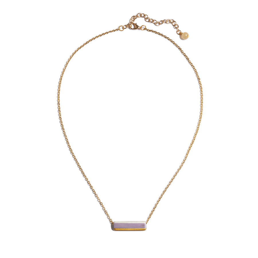 Kyla Striped Bar Necklace in Purple Winterberry - Wholesale