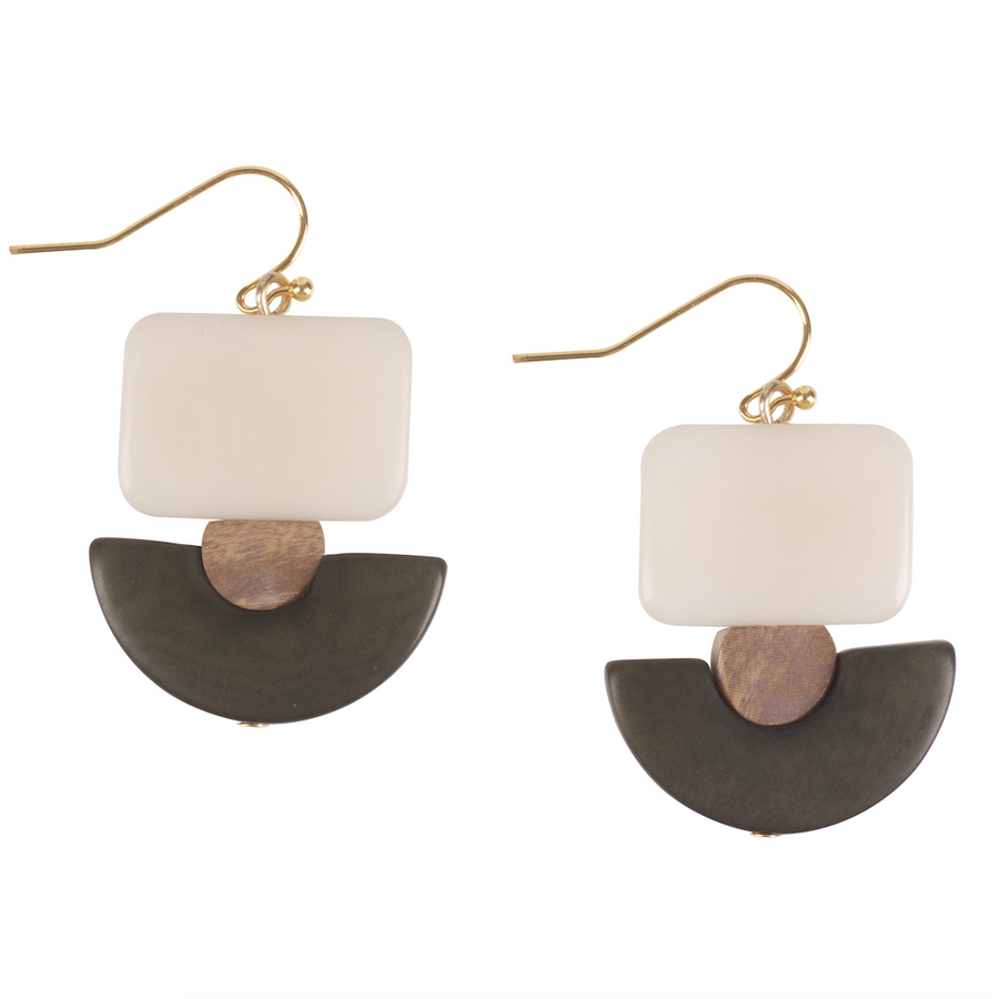 Mika Earrings in Black and White