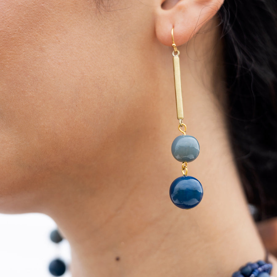 Serene Ball Drop Earrings in Blue Harbor - Wholesale