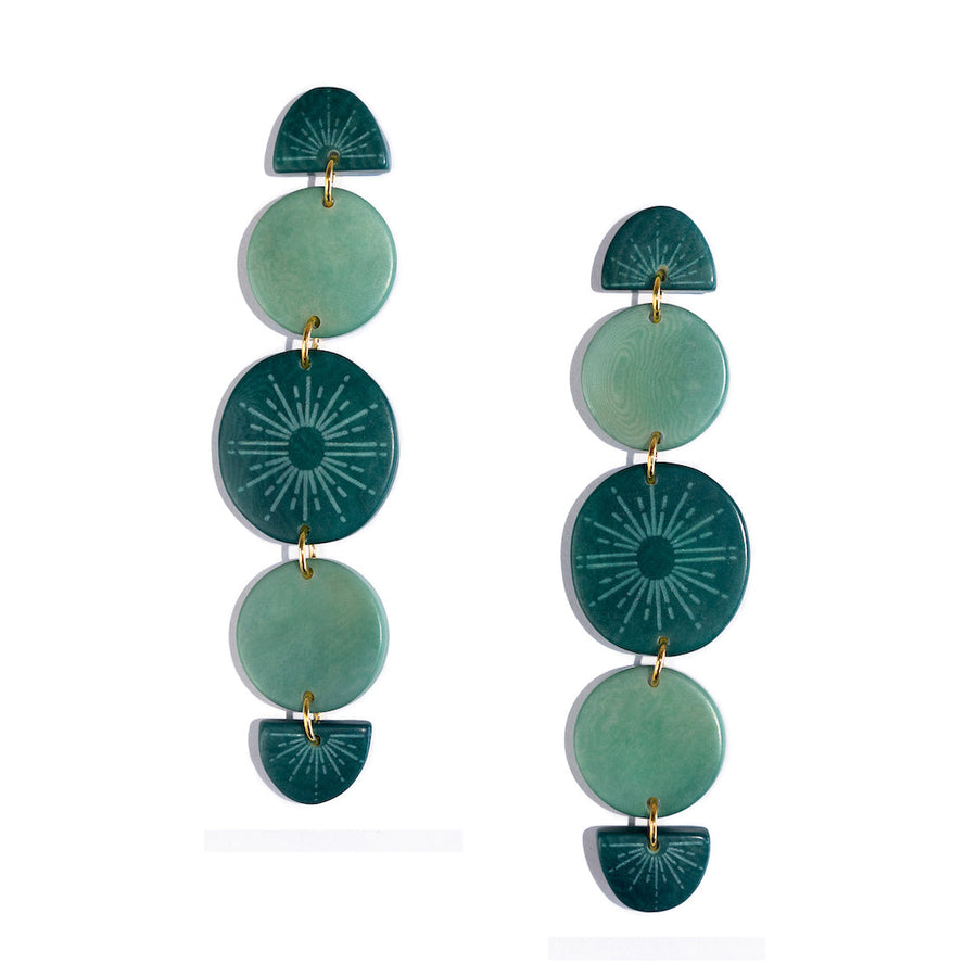Phases Tagua Turquoise Statement Earrings - Wholesale